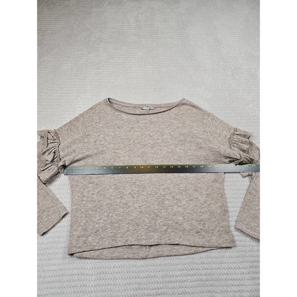 Zara Sweater Womens Medium Ruffled Sleeve Oversized Cropped - Picture 3 of 6